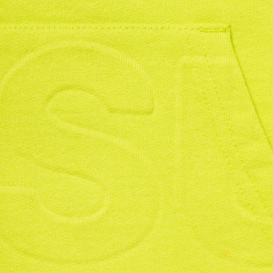 Details on Embossed Logos Hooded Sweatshirt Acid Green from spring summer
                                                    2021 (Price is $158)