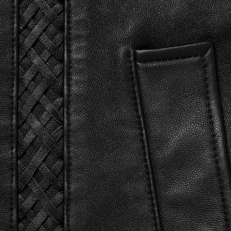 Details on Braided Leather Overcoat Black from spring summer
                                                    2021 (Price is $598)