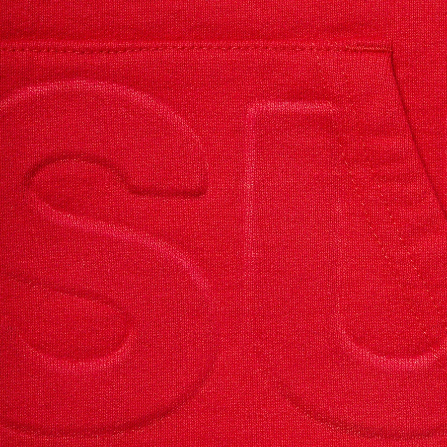Details on Embossed Logos Hooded Sweatshirt Red from spring summer
                                                    2021 (Price is $158)