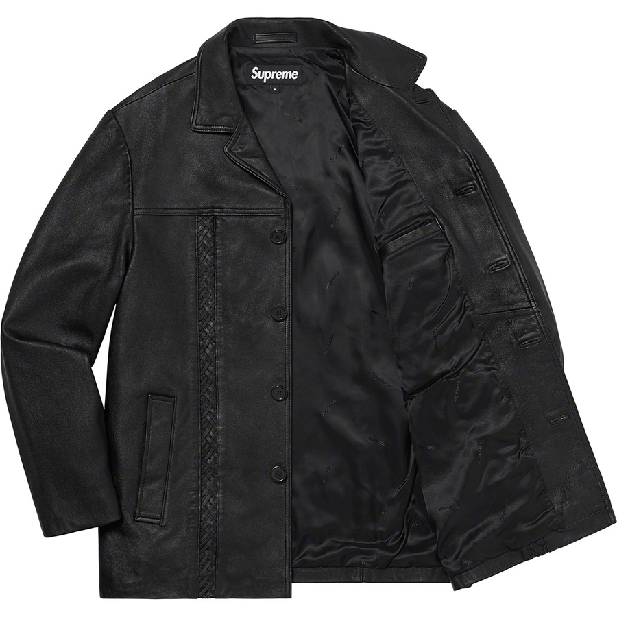 Details on Braided Leather Overcoat Black from spring summer
                                                    2021 (Price is $598)