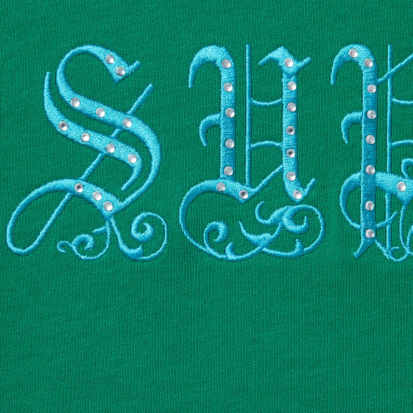 Supreme Old English Rhinestone tee Green