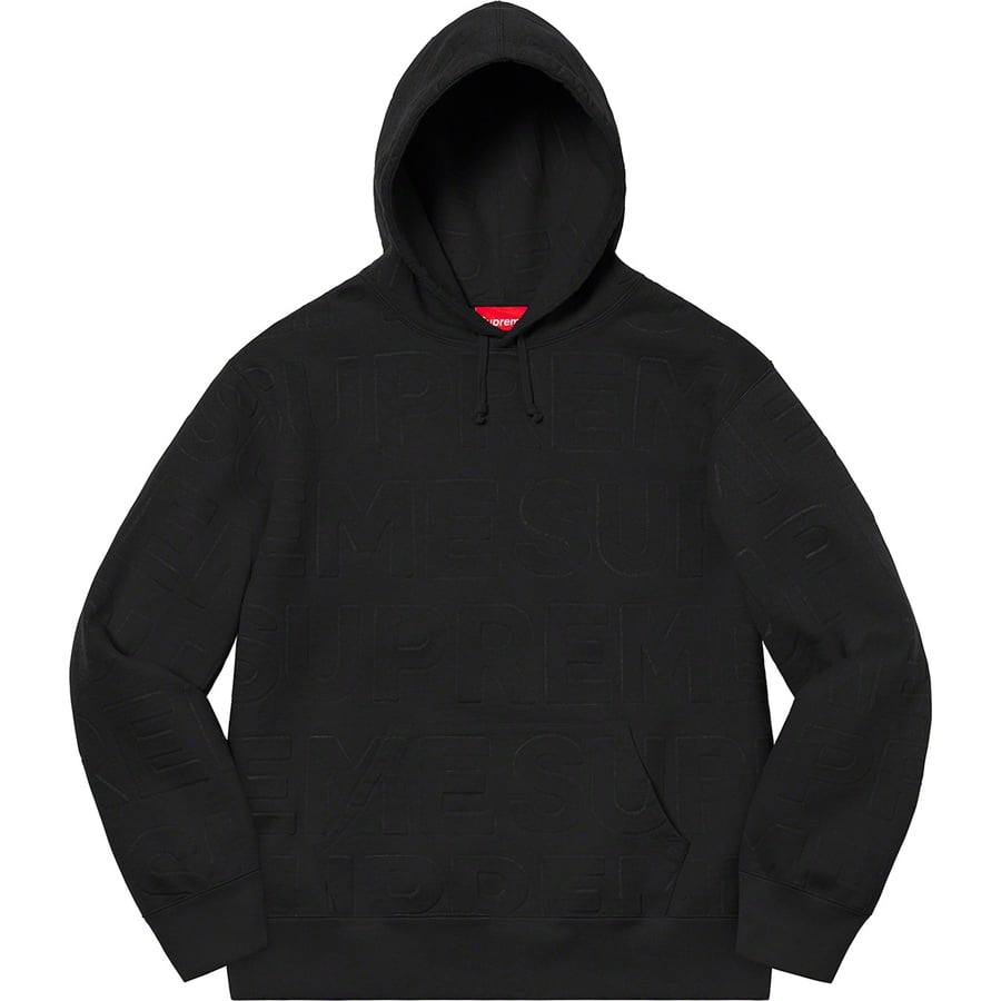 Details on Embossed Logos Hooded Sweatshirt Black from spring summer
                                                    2021 (Price is $158)
