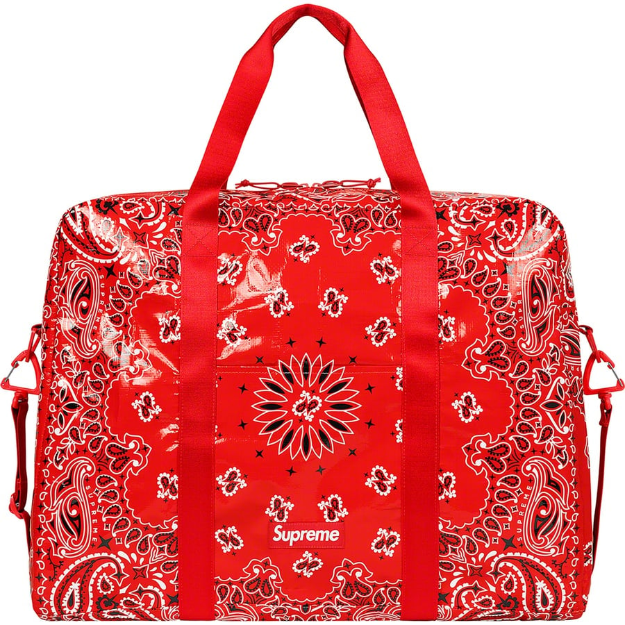 Details on Bandana Tarp Large Duffle Bag Red from spring summer
                                                    2021 (Price is $78)