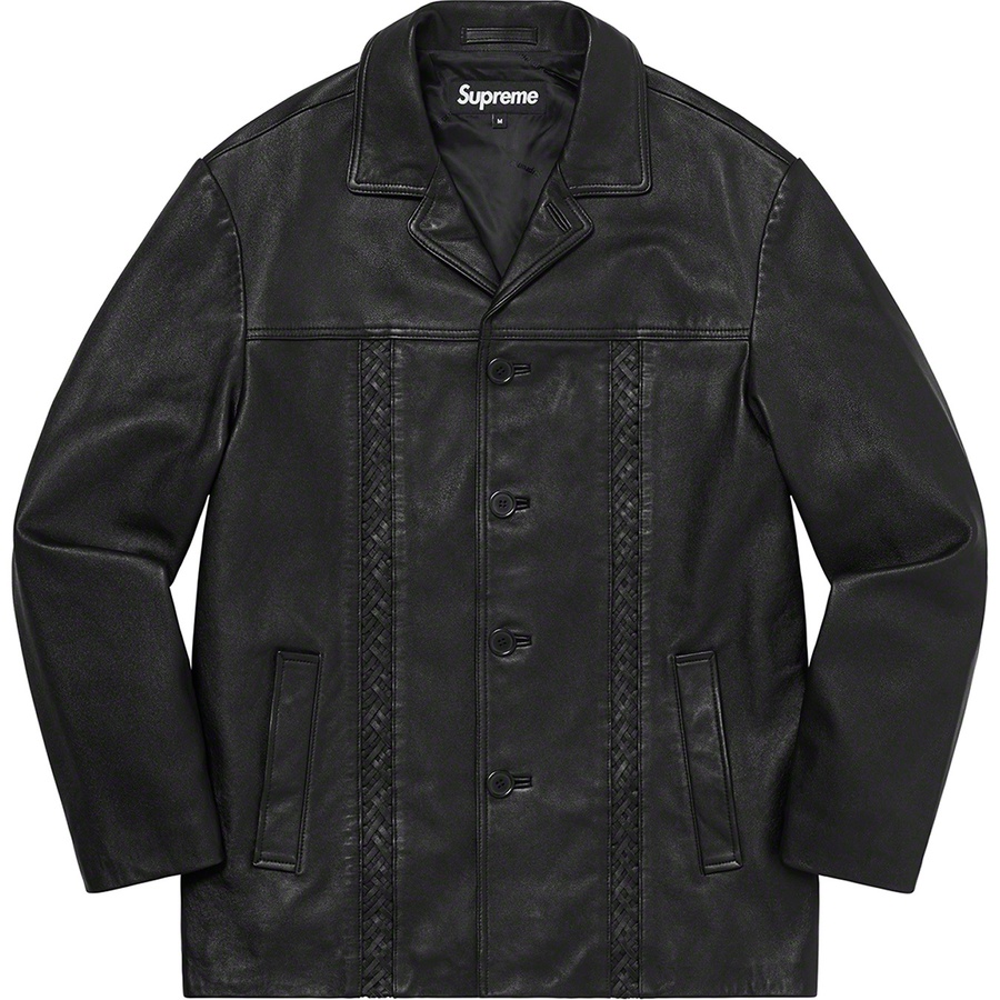 Details on Braided Leather Overcoat Black from spring summer
                                                    2021 (Price is $598)
