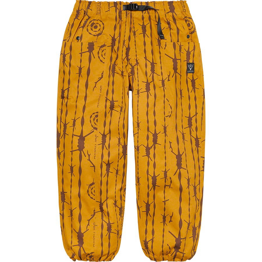 Details on Supreme SOUTH2 WEST8 Belted Pant Mustard Pattern from spring summer
                                                    2021 (Price is $168)