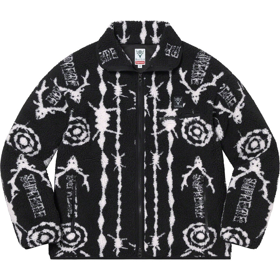 Supreme Supreme SOUTH2 WEST8 Fleece Jacket (SS21) - Black - $198