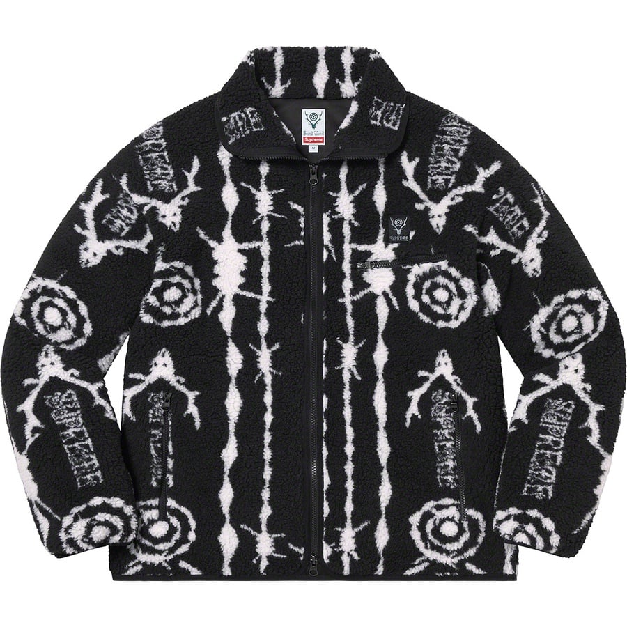 Details on Supreme SOUTH2 WEST8 Fleece Jacket Black from spring summer
                                                    2021 (Price is $198)