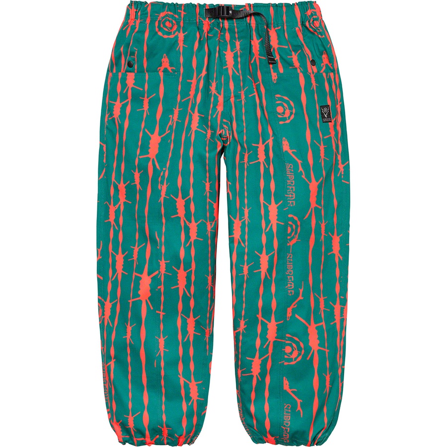 Details on Supreme SOUTH2 WEST8 Belted Pant Teal Pattern from spring summer
                                                    2021 (Price is $168)