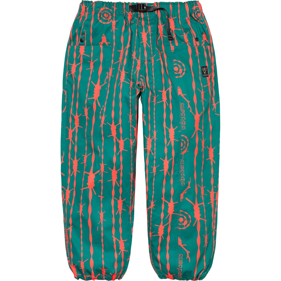 Details on Supreme SOUTH2 WEST8 Belted Pant Teal Pattern from spring summer
                                                    2021 (Price is $168)