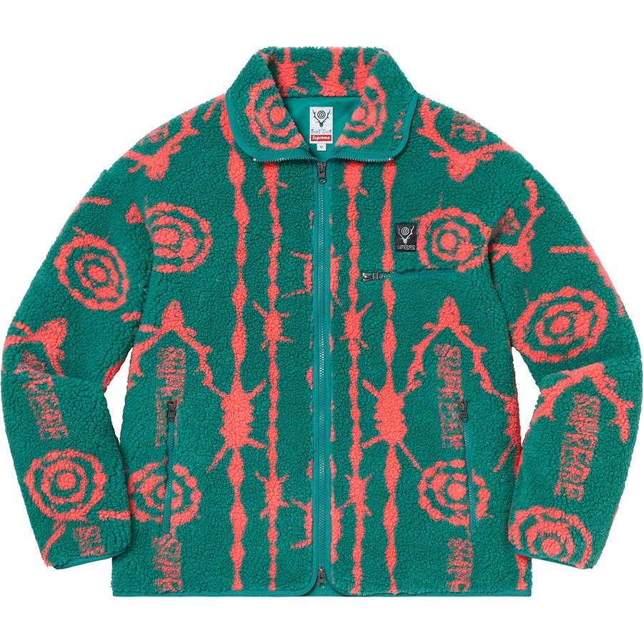 Details on Supreme SOUTH2 WEST8 Fleece Jacket Teal from spring summer
                                                    2021 (Price is $198)