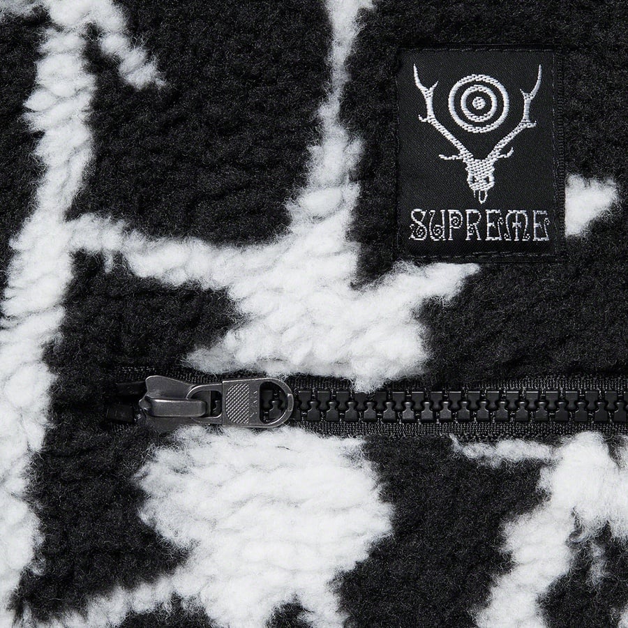 Supreme Supreme SOUTH2 WEST8 Fleece Jacket (SS21) - Black - $198