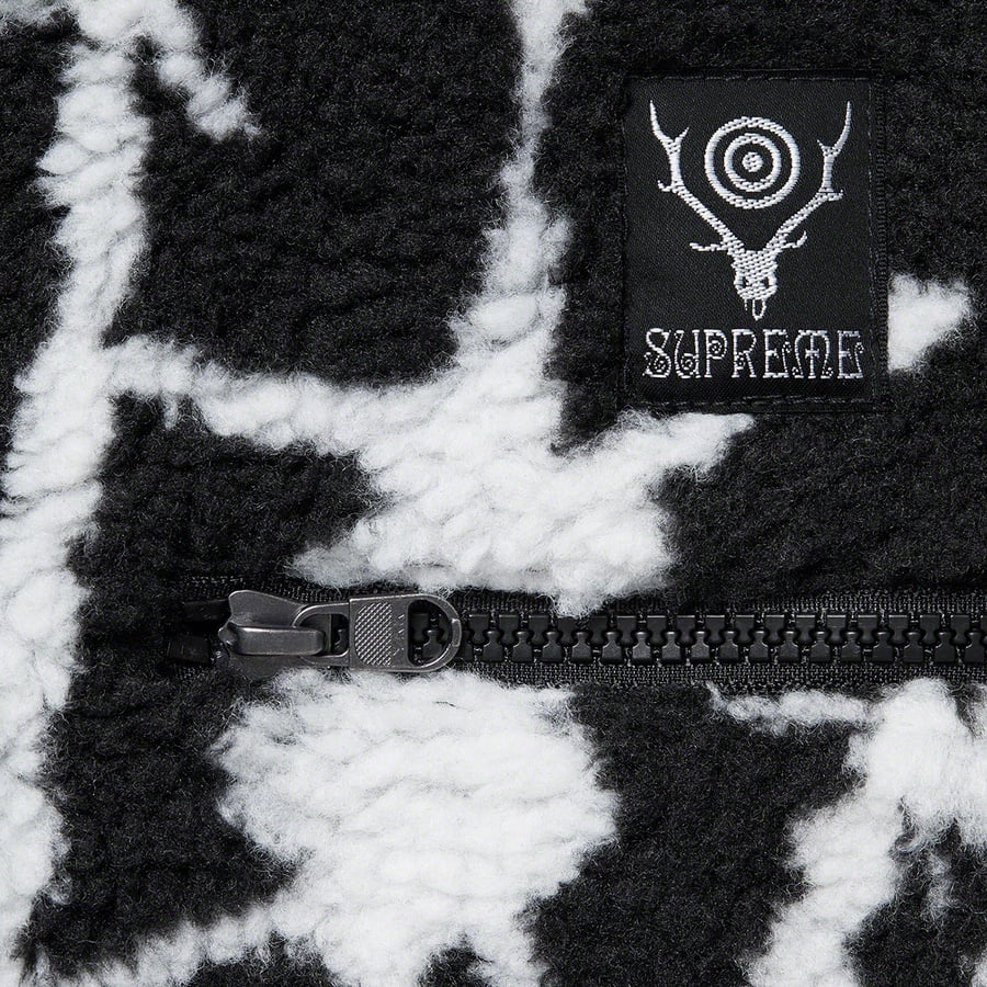 Details on Supreme SOUTH2 WEST8 Fleece Jacket Black from spring summer
                                                    2021 (Price is $198)