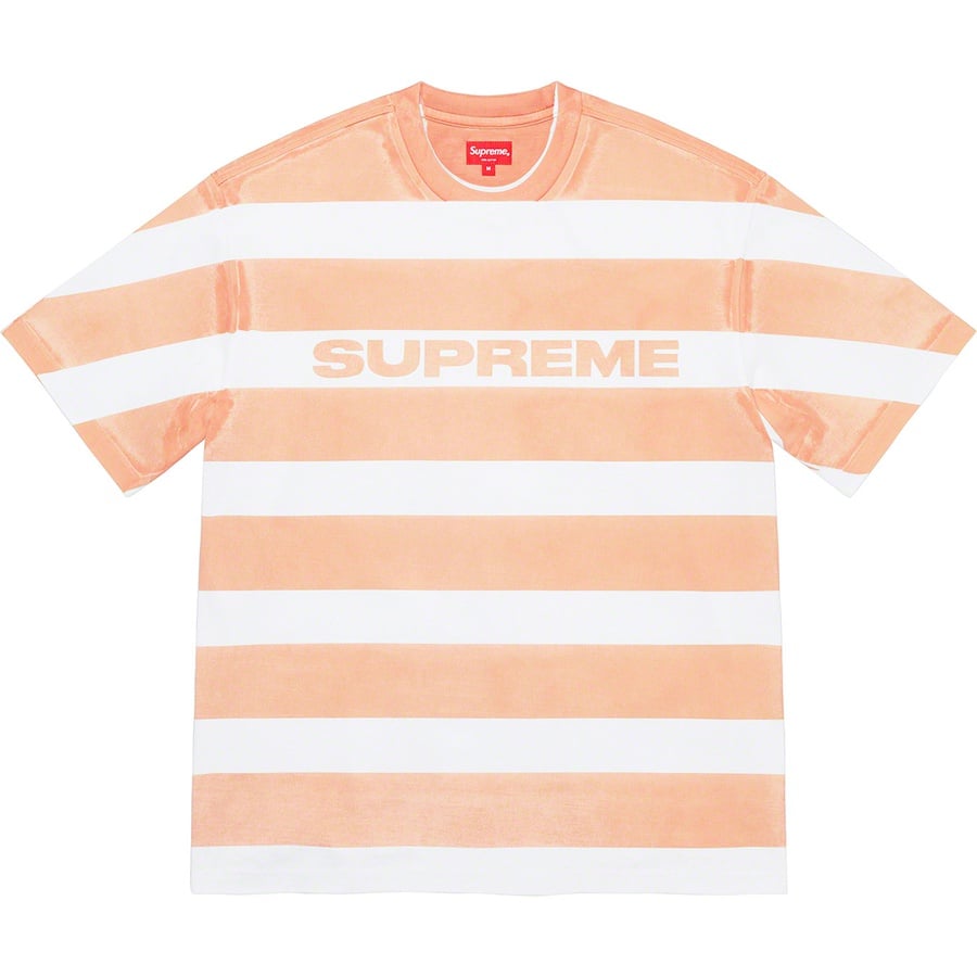 Details on Printed Stripe S S Top Peach from spring summer
                                                    2021 (Price is $88)