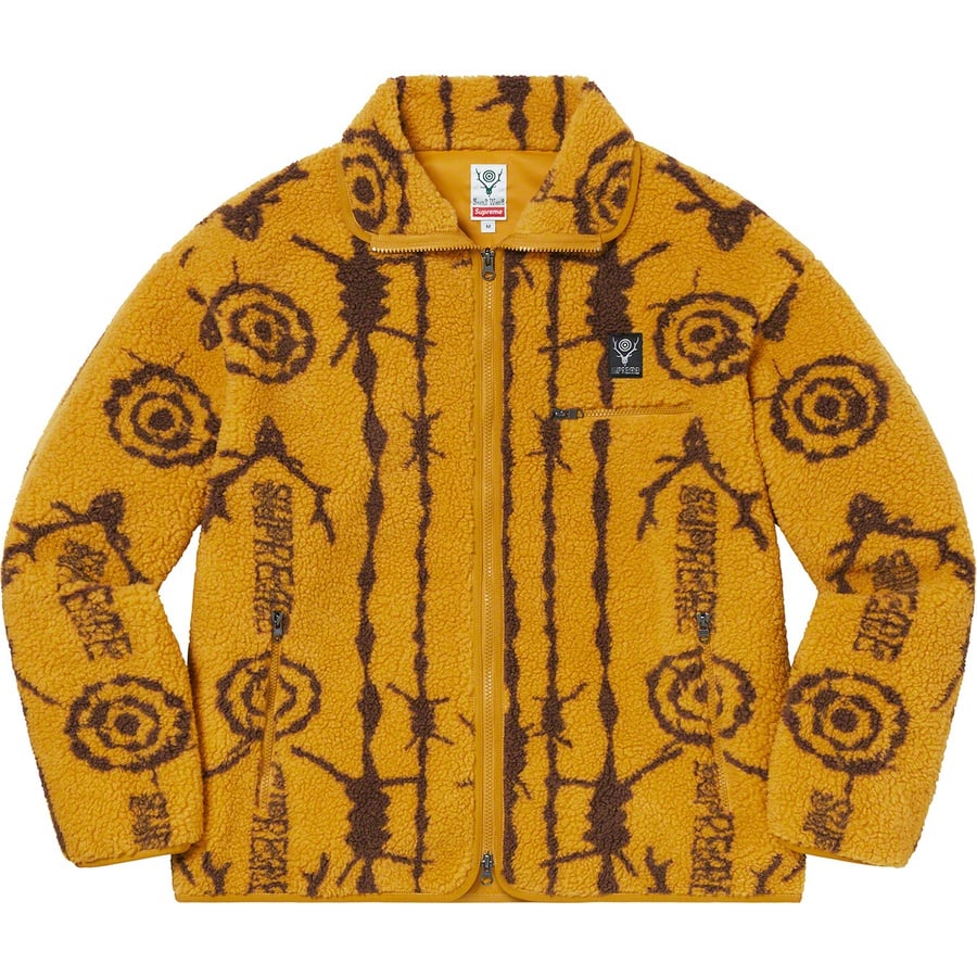 Details on Supreme SOUTH2 WEST8 Fleece Jacket Mustard from spring summer
                                                    2021 (Price is $198)