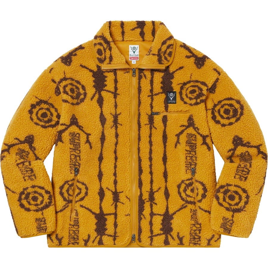 Supreme Supreme SOUTH2 WEST8 Fleece Jacket (SS21) - Mustard - $198