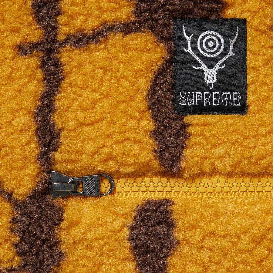 Details on Supreme SOUTH2 WEST8 Fleece Jacket Mustard from spring summer
                                                    2021 (Price is $198)