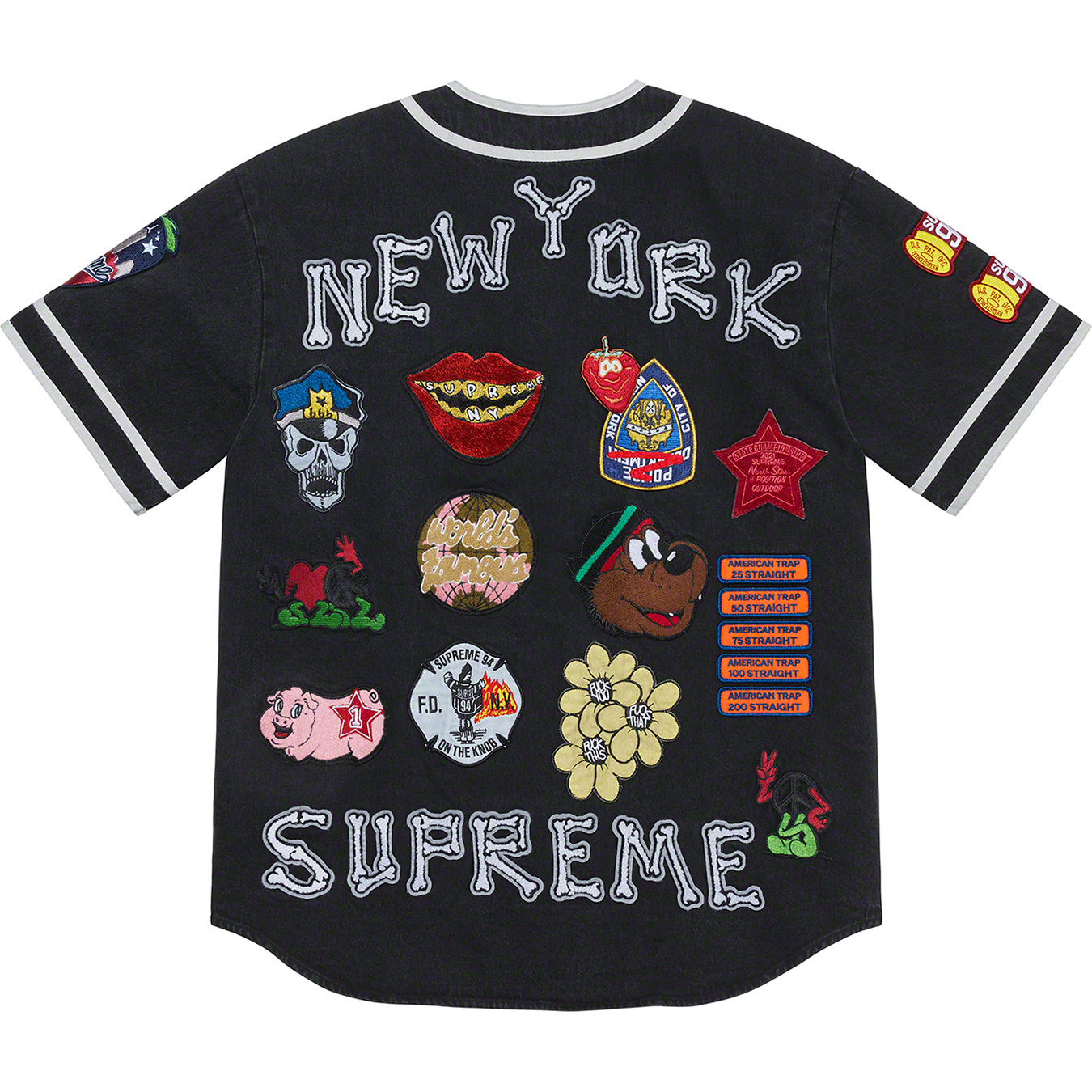 Patches Denim Baseball Jersey - spring summer 2021 - Supreme