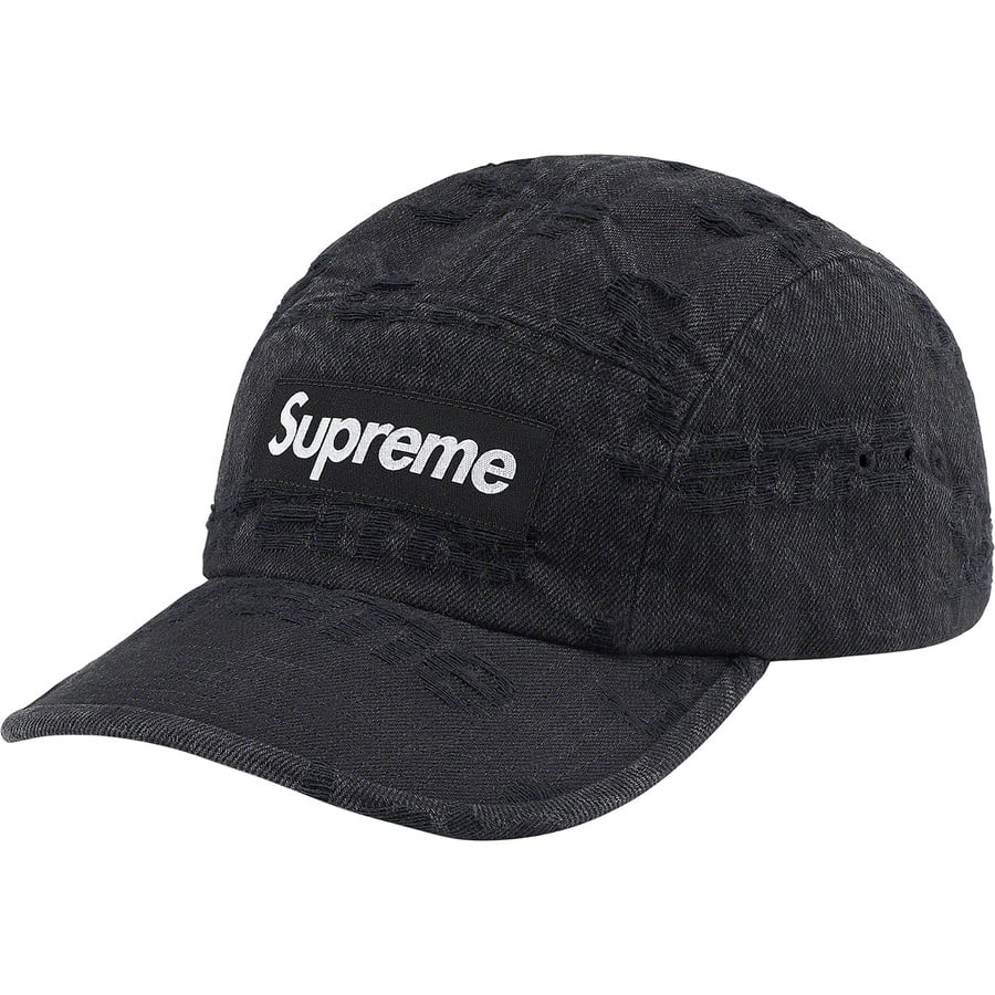 Details on Frayed Logos Denim Camp Cap Black from spring summer
                                                    2021 (Price is $48)