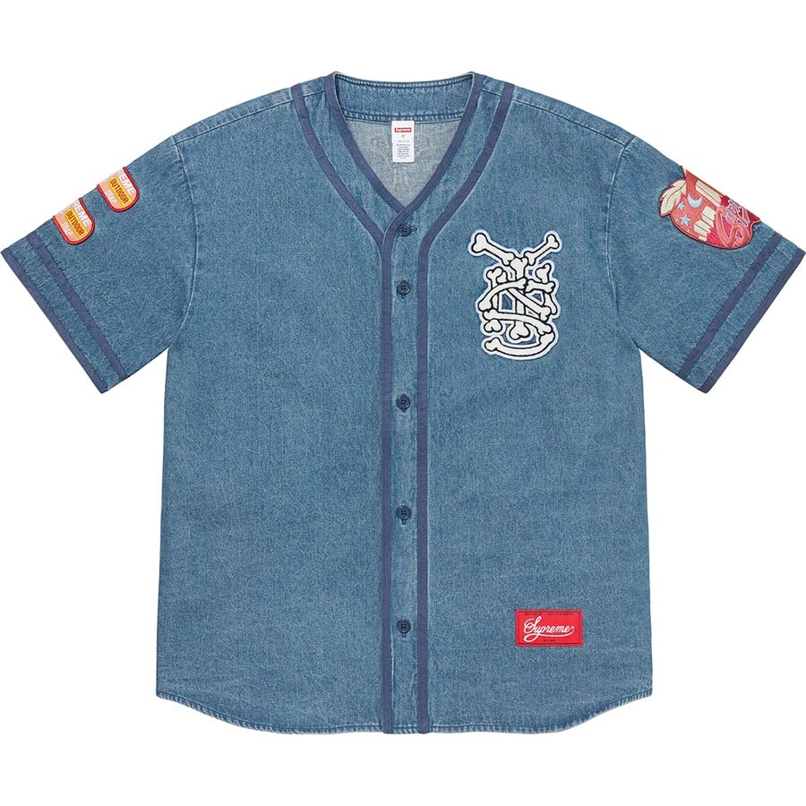 Details on Patches Denim Baseball Jersey Denim from spring summer
                                                    2021 (Price is $198)