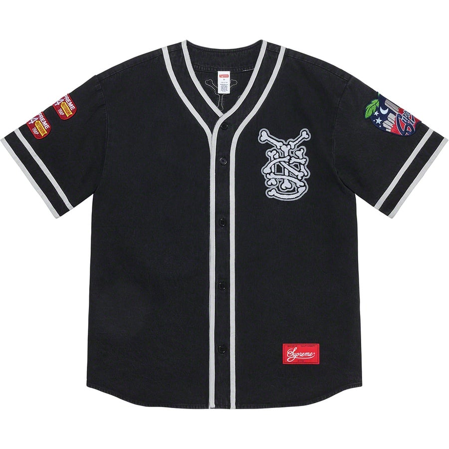 Patches Denim Baseball Jersey - spring summer 2021 - Supreme