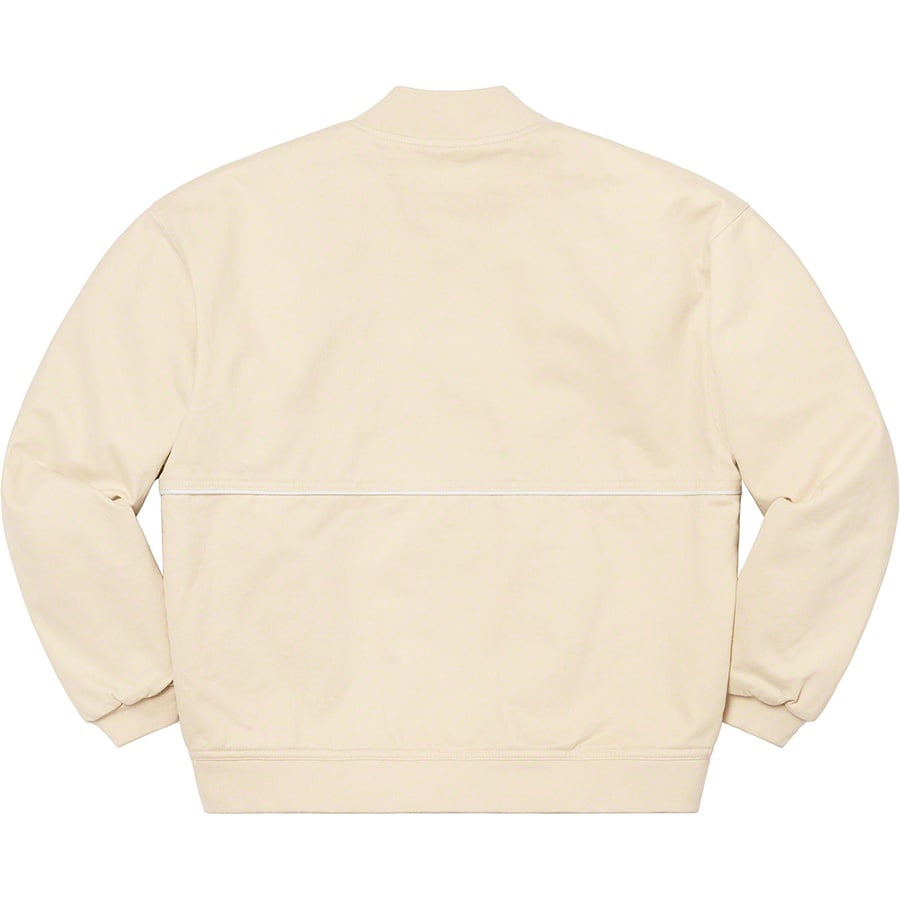 Details on Twill Old English Varsity Jacket Tan from spring summer
                                                    2021 (Price is $218)