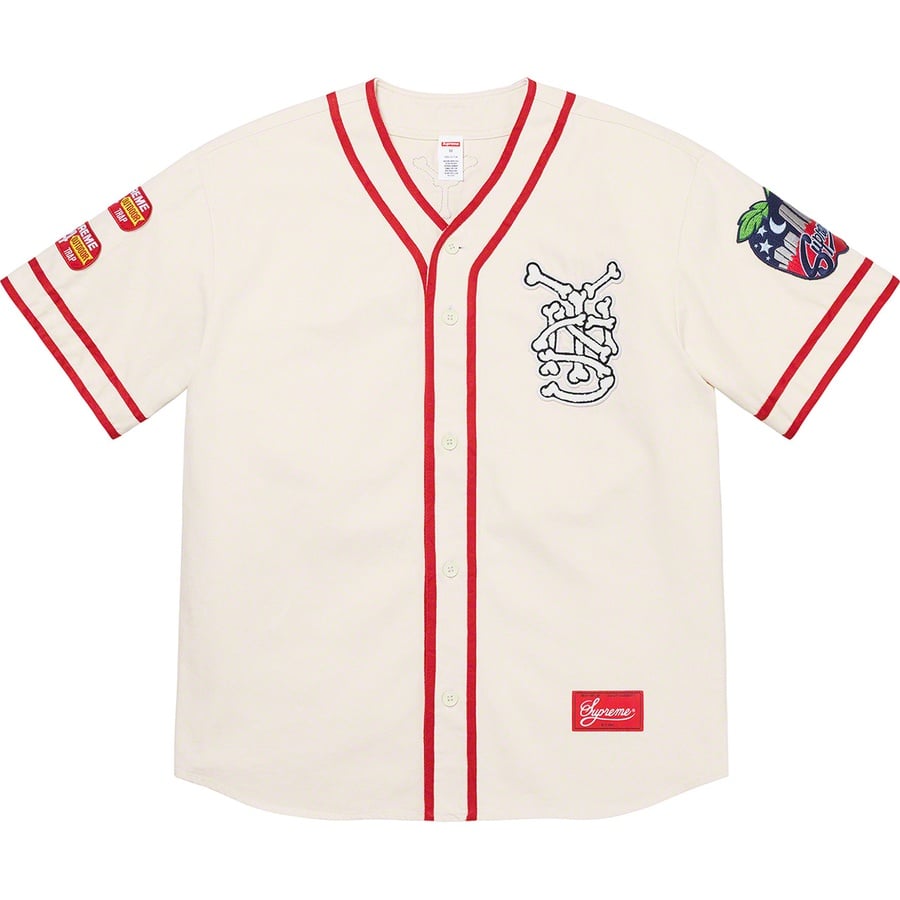 Details on Patches Denim Baseball Jersey Natural from spring summer
                                                    2021 (Price is $198)
