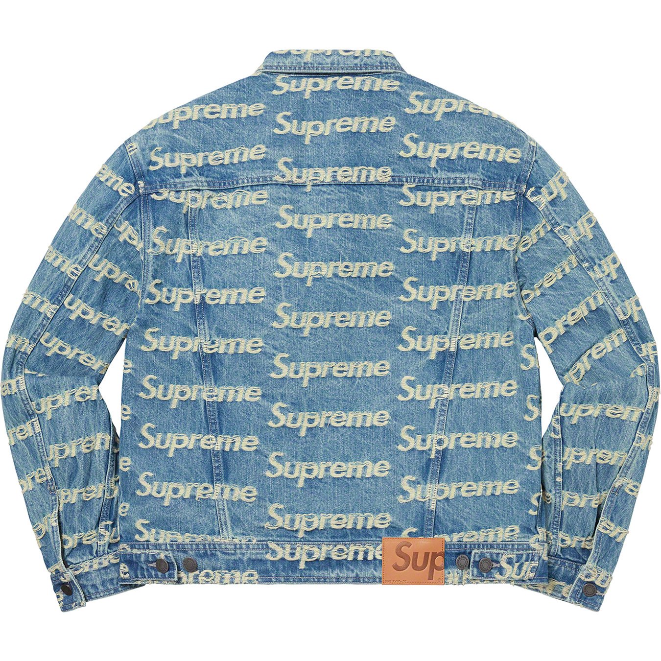 Frayed Logos Denim Trucker Jacket - spring summer 2021 - Supreme