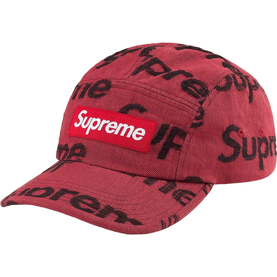 Supreme Frayed Logos Denim Camp Cap (SS21) - Red - $48