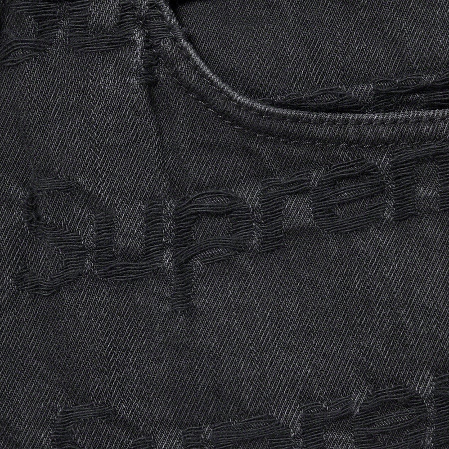 Details on Frayed Logos Regular Jean Black from spring summer
                                                    2021 (Price is $188)