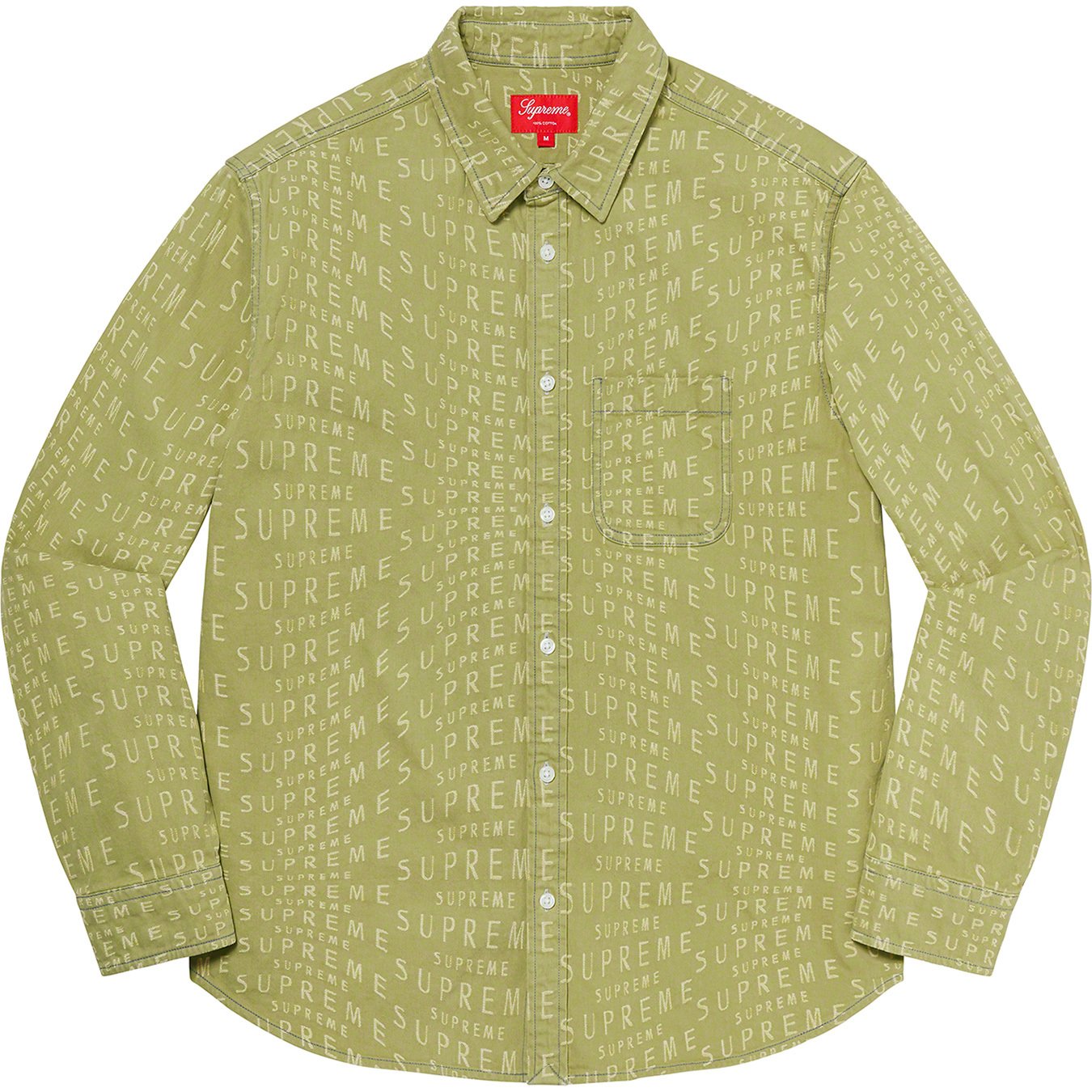 Warp Jacquard Logos Denim Shirt - spring summer 2021 - Supreme