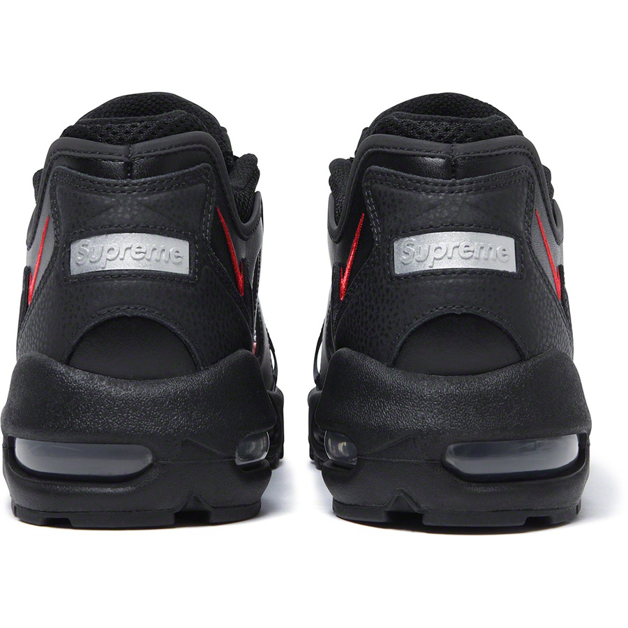 Details on Supreme Nike Air Max 96 Black from spring summer
                                                    2021 (Price is $175)