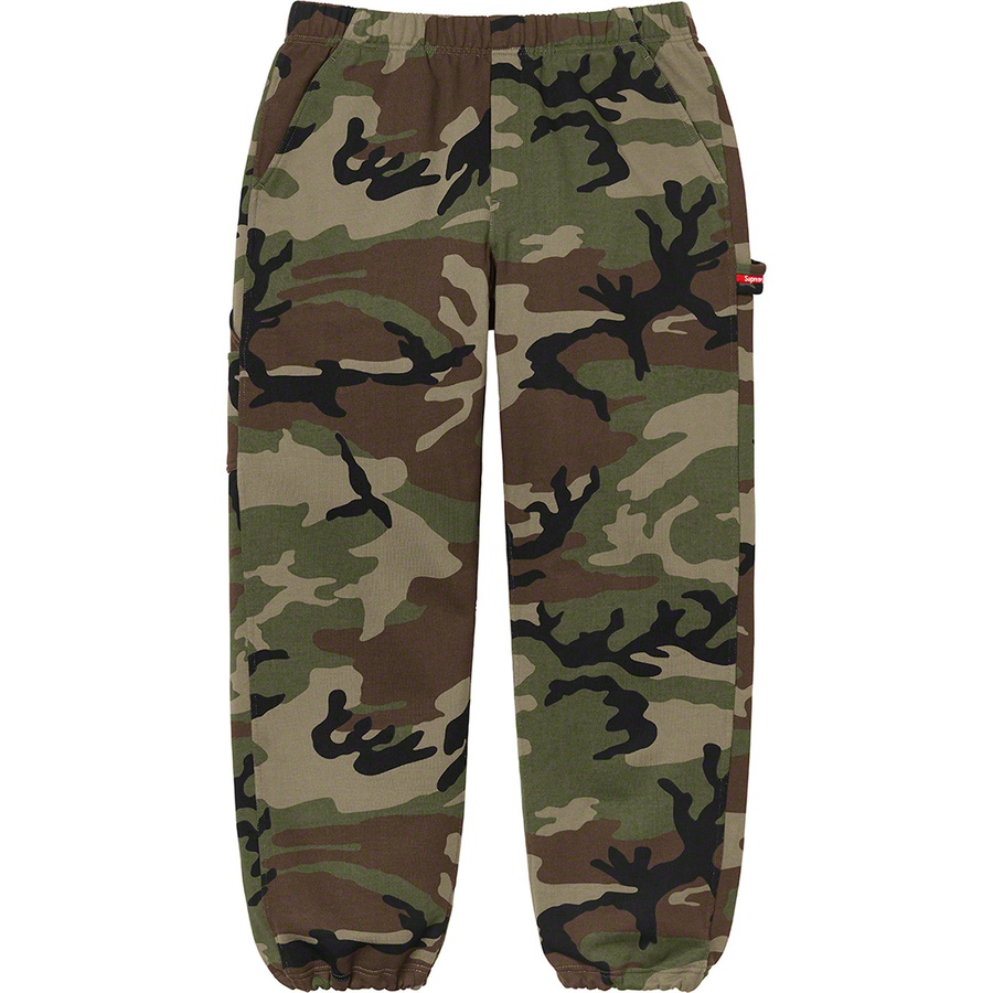 Details on Utility Pocket Sweatpant Woodland Camo from spring summer
                                                    2021 (Price is $148)