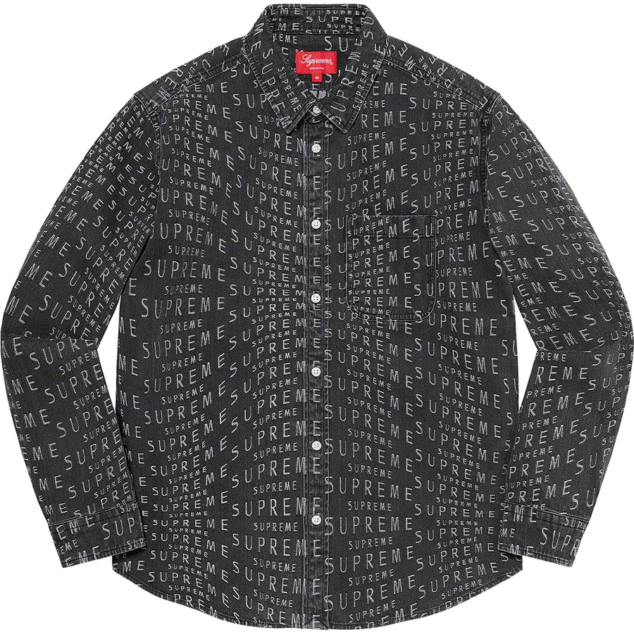 Details on Warp Jacquard Logos Denim Shirt Black from spring summer
                                                    2021 (Price is $148)