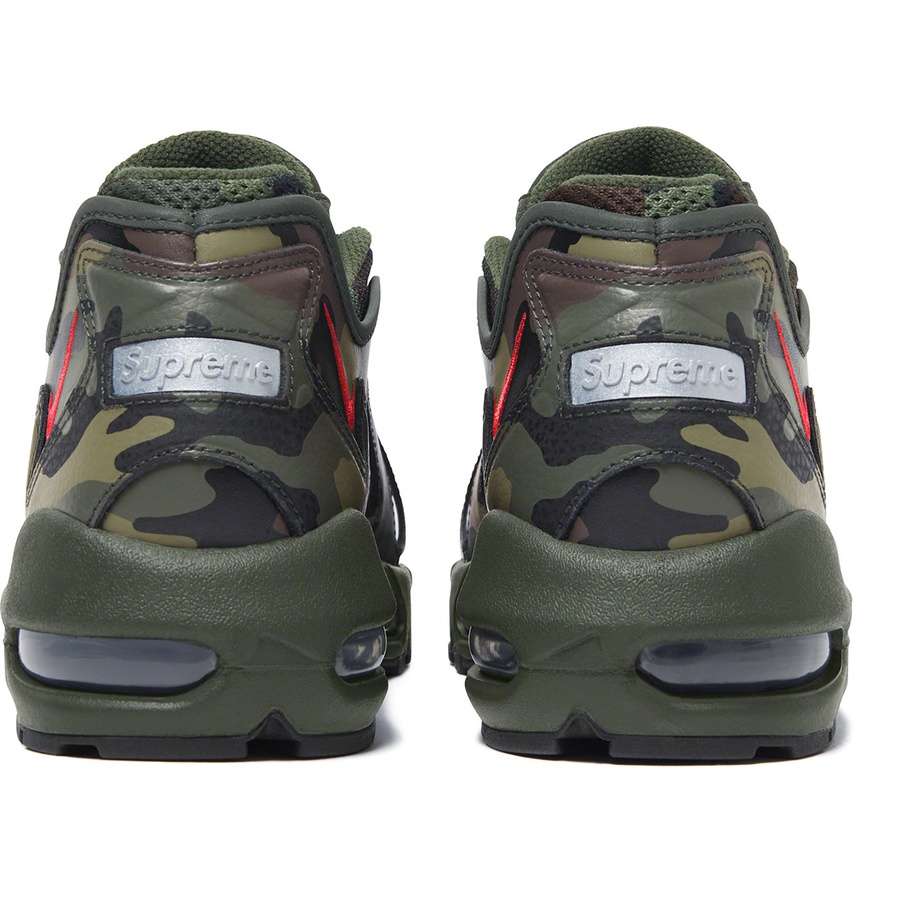 Details on Supreme Nike Air Max 96 Woodland Camo from spring summer
                                                    2021 (Price is $175)