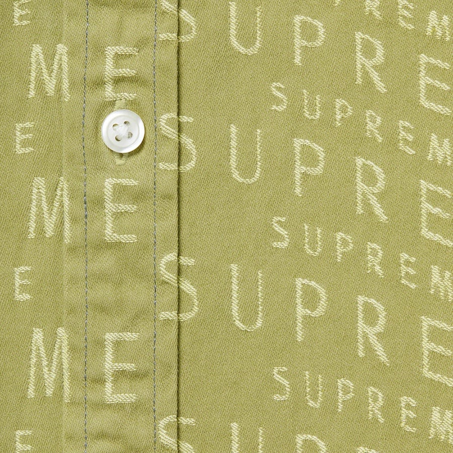 Details on Warp Jacquard Logos Denim Shirt Sage from spring summer
                                                    2021 (Price is $148)