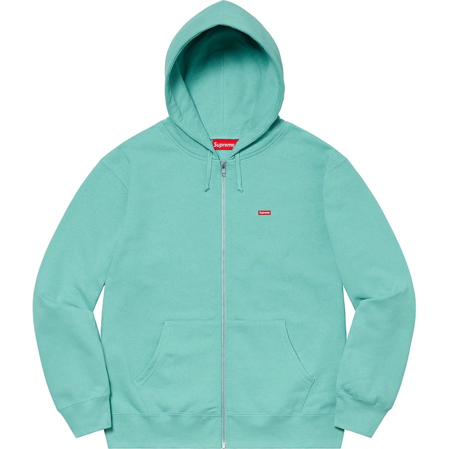 Details on Small Box Zip Up Hooded Sweatshirt Dusty Aqua from spring summer
                                                    2021 (Price is $158)