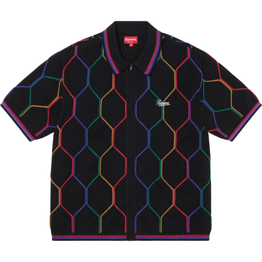 Details on Hex Zip Up Polo Black from spring summer
                                                    2021 (Price is $128)