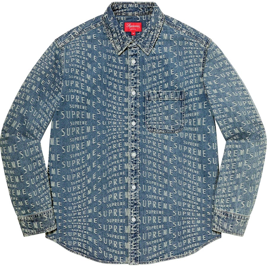 Details on Warp Jacquard Logos Denim Shirt Blue from spring summer
                                                    2021 (Price is $148)