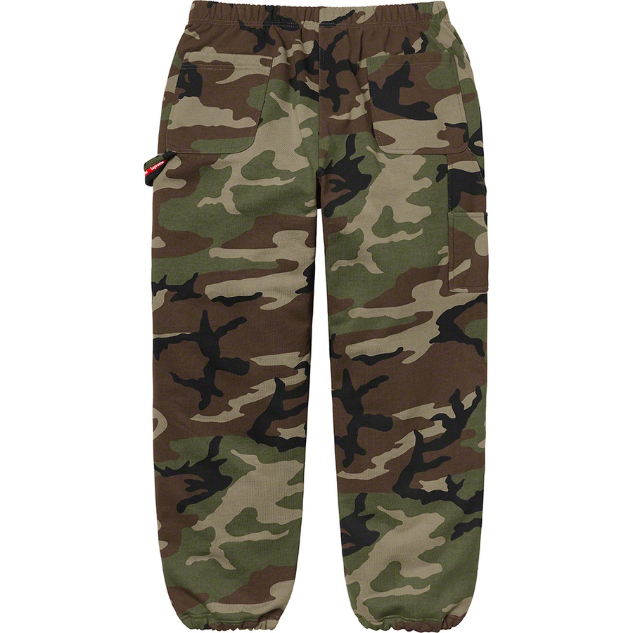 Details on Utility Pocket Sweatpant Woodland Camo from spring summer 2021 (Price is $148)