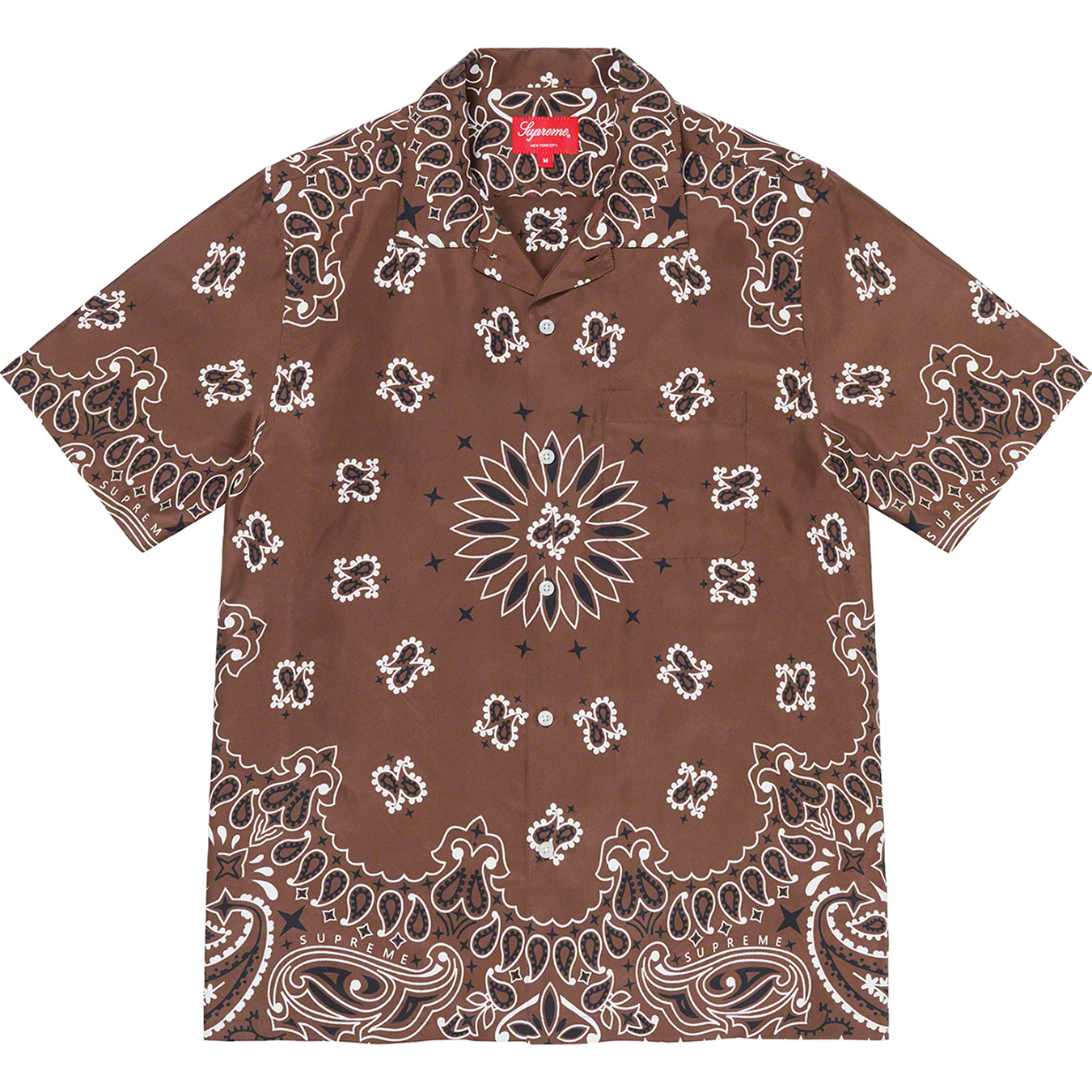 Supreme Bandana Silk S/S Shirt Brown L-