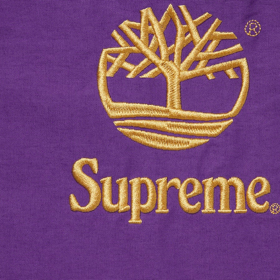 Details on Supreme Timberland Reflective Taping Track Pant Purple from spring summer
                                                    2021 (Price is $138)