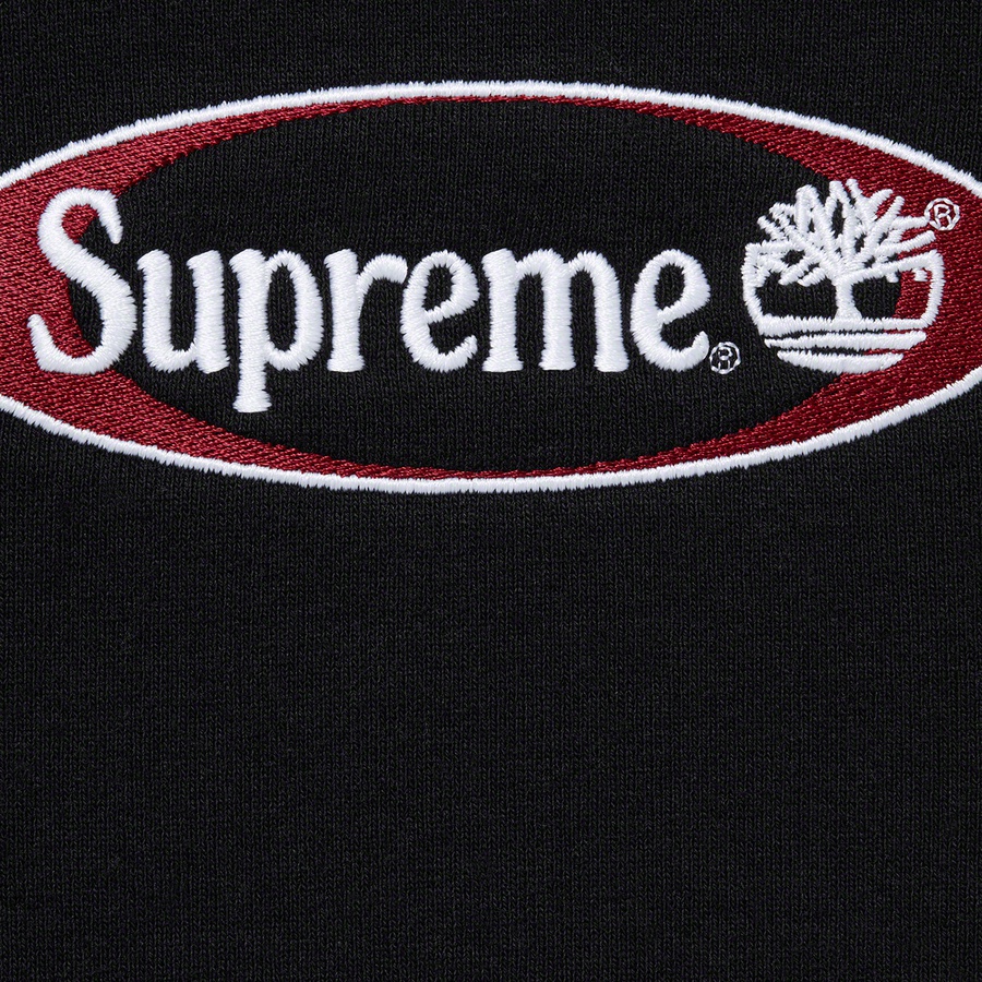 Details on Supreme Timberland Crewneck Black from spring summer
                                                    2021 (Price is $158)