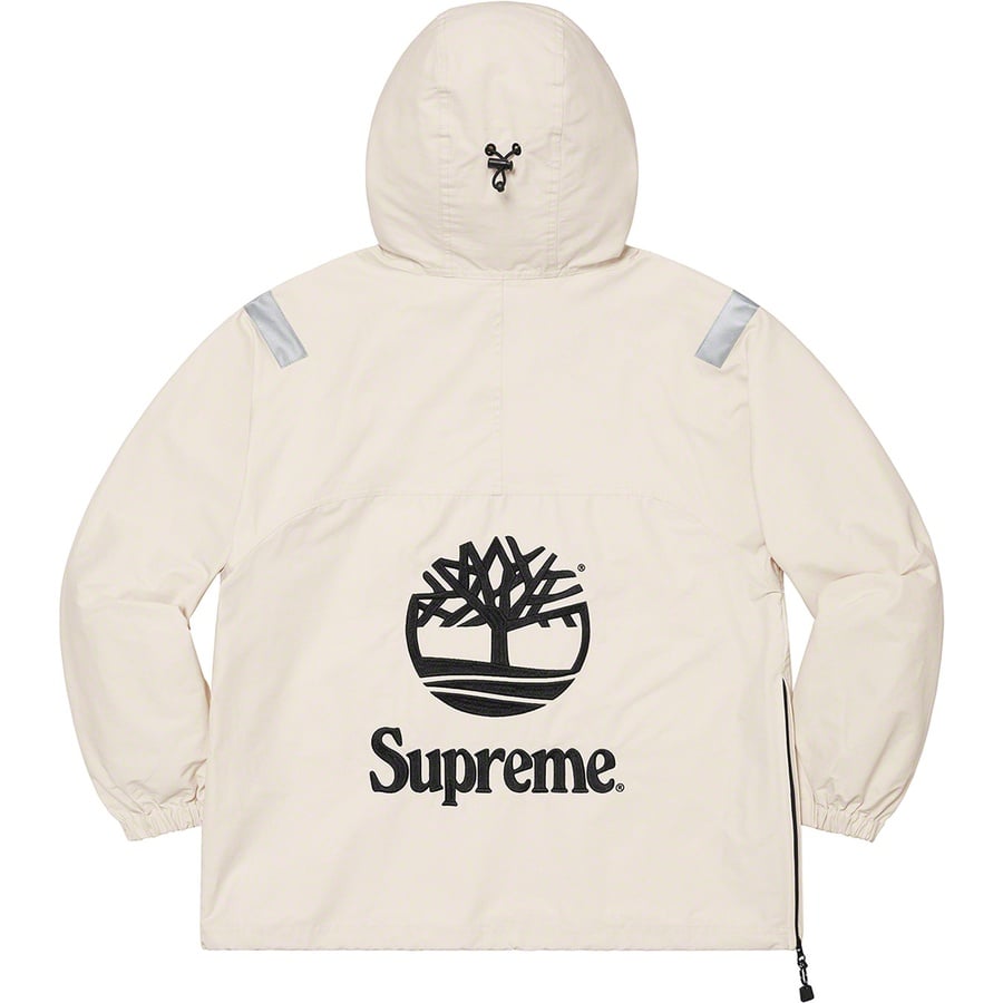 Details on Supreme Timberland Reflective Taping Anorak Stone from spring summer
                                                    2021 (Price is $168)