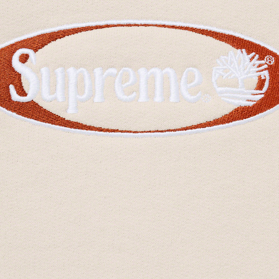 Details on Supreme Timberland Crewneck Stone from spring summer
                                                    2021 (Price is $158)