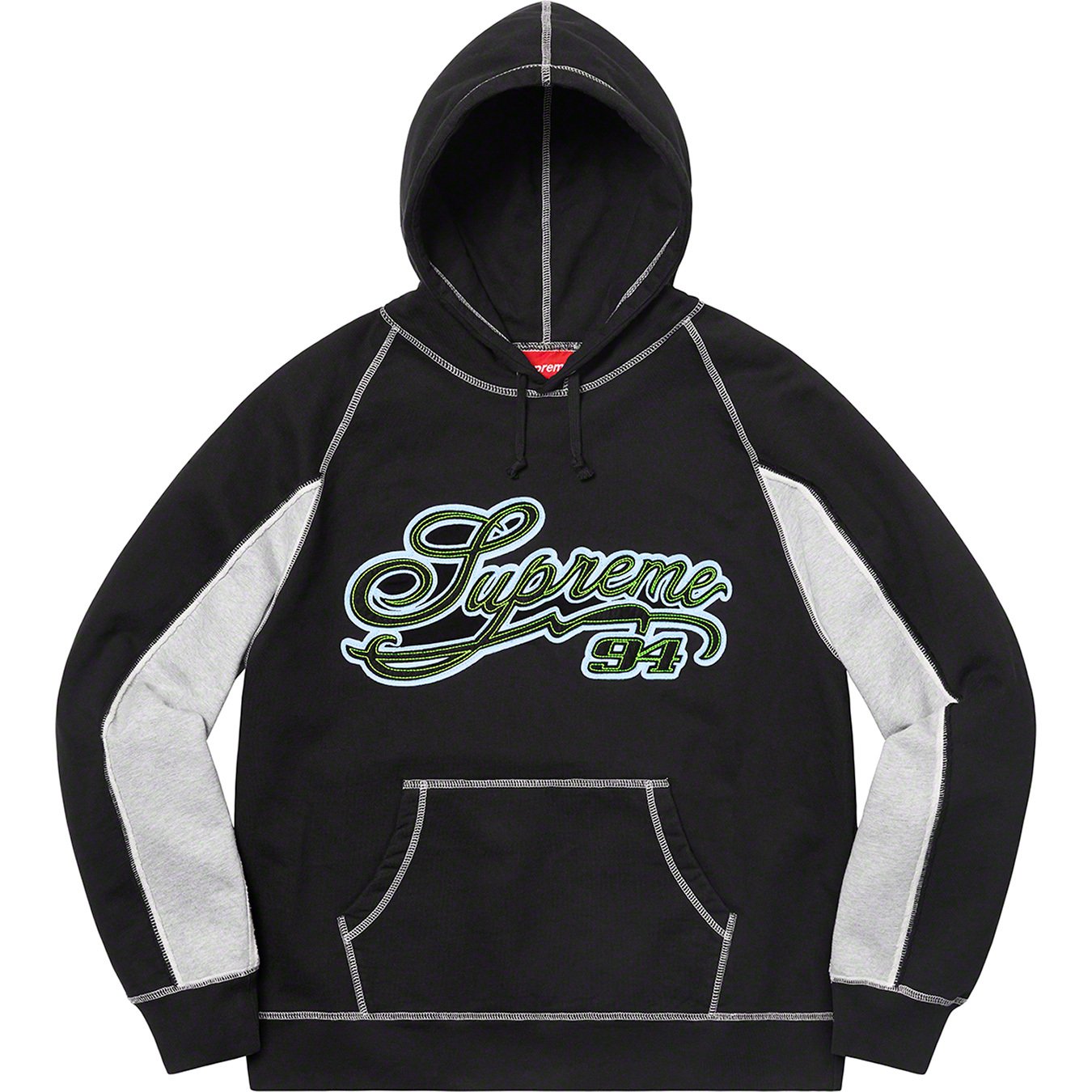 Paneled Script Hooded Sweatshirt - spring summer 2021 - Supreme