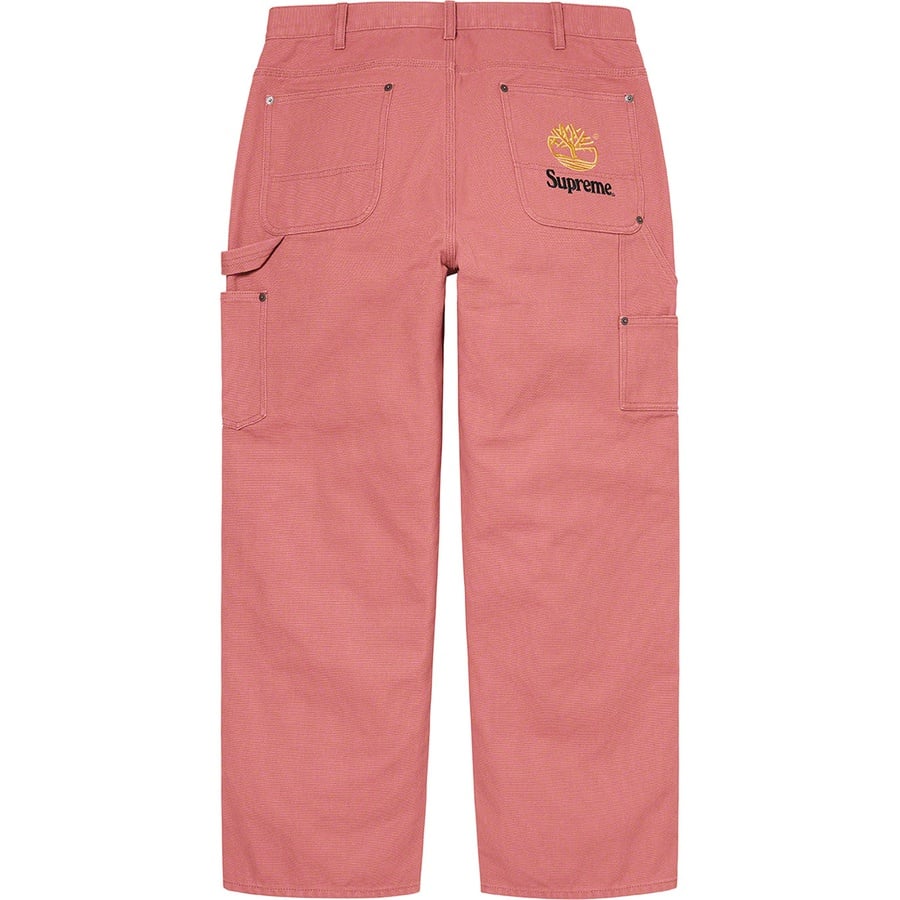 Details on Supreme Timberland Double Knee Painter Pant Dusty Red from spring summer 2021 (Price is $158)