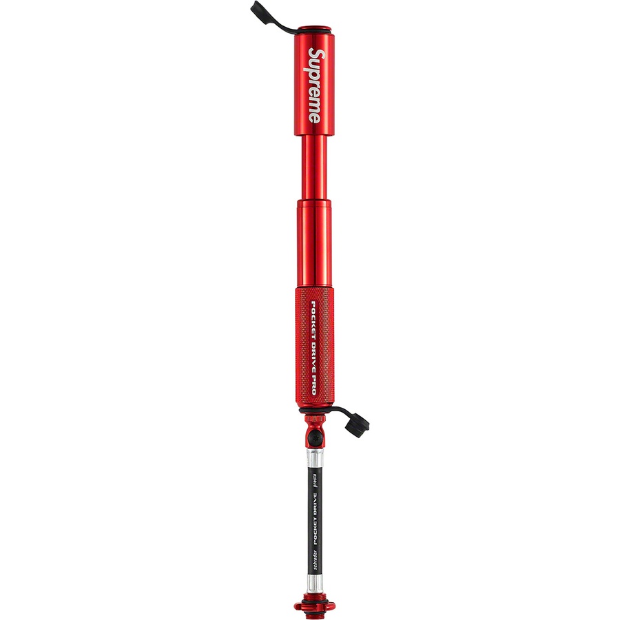 Details on Supreme Lezyne Pocket Drive Pro Bike Pump Red from spring summer 2021 (Price is $58)