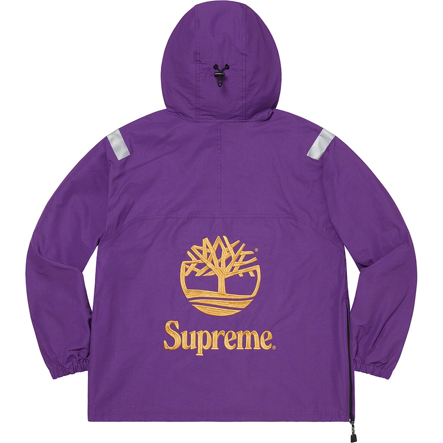 Details on Supreme Timberland Reflective Taping Anorak Purple from spring summer
                                                    2021 (Price is $168)