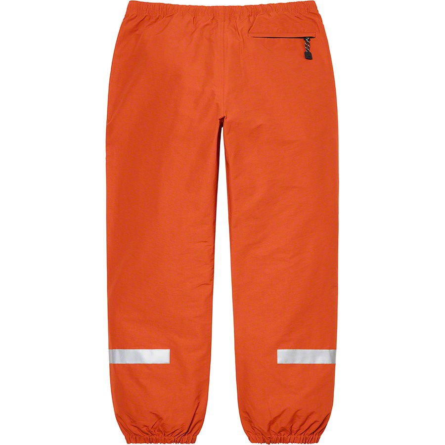 Details on Supreme Timberland Reflective Taping Track Pant Rust from spring summer
                                                    2021 (Price is $138)