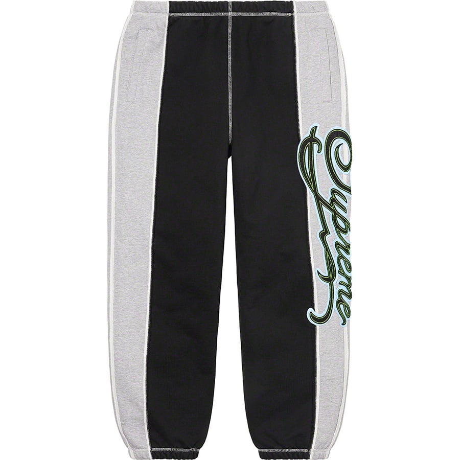Supreme Paneled Script Sweatpant (SS21) - Black - $148